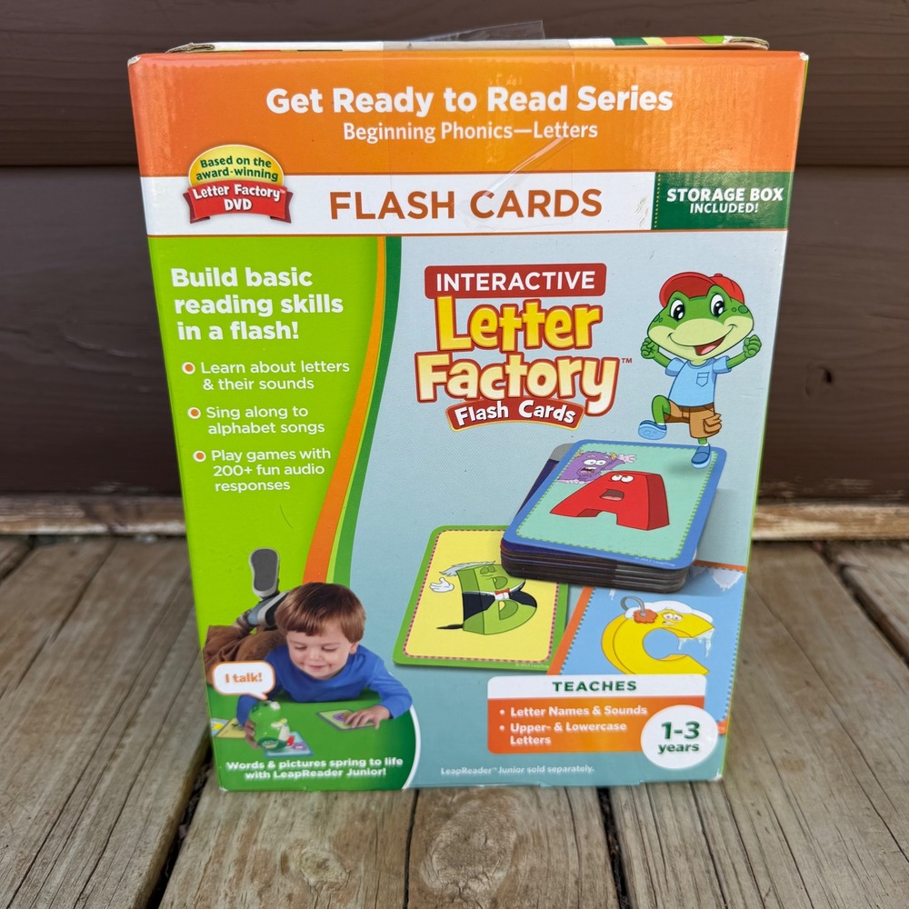 LeapFrog Letter Factory Interactive Flash Cards Kids Ages 1-3 Multicolor Phonics
